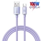 USB кабель з роз'ємом Type-C Baseus Crystal Shine Series Type-C (100W, 1.2m). Purple - зображення 1