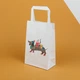 Пакет подарочный eko-kraft 150х90х240 мм 10 шт/уп праздничный Пакет для Новогодних и Рождественских подарков Маленький упаковочный пакетик с рисунком "Санта Клаус с таксой" с ручками - изображение 1