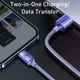 Кабель Baseus Crystal Shine Series Fast Charging Cable USB to Lightning 2.4A 1.2m CAJY000005 Purple - изображение 7