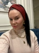 Тепла ангорова пов'язка - чалма на голову широка з намистинами бордового кольору - изображение 4