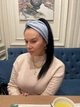 Пов'язка – чалма на голову широка в рубчик трикотажна з підкладкою на флісі блакитного кольору - зображення 4