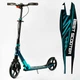 Двухколесный складной самокат Best Scooter, фонарик, амортизатор. Black and turquoise (113199) - изображение 2