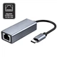 Адаптер USB Type-C (Thunderbolt 3) to Gigabit LAN Ethernet Adapter (RJ45) with LED indicators, Realtek RTL8153, Space Grey - зображення 1
