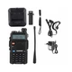 Комплект 10 шт рацій портативних Baofeng UV-5R VHF/UHF 5 Вт 1800 mAh Чорний - зображення 5