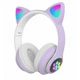Детские беспроводные наушники с кошачьими ушками Cat ear M23 Bluetooth наушники с RGB подсветкой Purple GLD - изображение 1