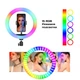 Кольцевая лампа MJ26 RGB 26см разноцветная + штатив-тринога управление на проводе универсальная - изображение 6