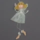 Новогодняя елочная игрушка - фигурка Ангелочек в белом платье, 15 см, белый, текстиль (220945-5) - изображение 2