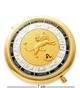 Круглое косметическое зеркало карманное золотистое Лев 7*1 см. 600366 - изображение 1