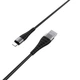 Кабель BOROFONE BX32 USB to iP 2.4A, 1m, нілон, алюмінієві+TPE connectors, Black (BX32LB) - зображення 4