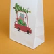 Пакет подарочный новогодний eko-kraft 150х90х240 мм 10 шт/уп Детский праздничный крафт пакет с рисунком "Мишка с елкой" маленький Белый пакетик для упаковки подарков и товаров - изображение 2