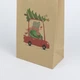 Пакет подарочный новогодний eko-kraft 150х90х240 мм 10 шт/уп Детский праздничный крафт пакет с рисунком "Мишка с елкой" маленький Коричневый пакетик для упаковки подарков и товаров - изображение 2