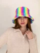 Панама меховая зимняя теплая RAINBOW разноцветная - изображение 1