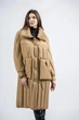 Жіночий оверсайз пуховик з норковим хутром, кемел, стиль casual Basic (кемел, L), 38407, 28556 - зображення 2