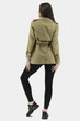 Жіночий двобортний плащ casual з поясом, кемел або оливковий Basic (оливковий, L), 44996, 26941 - изображение 4