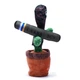 Танцующий поющий кактус Патриот Тарас с джавелином Dancing Cactus с подсветкой 32 см (Без цензуры) повторюшка и USB зарядка - изображение 1