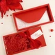 Gift Box Florale колір червоний Вітальна листівка + конверт для грошей ручної роботи - зображення 1