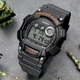 Чоловічий наручний годинник Casio W-735H-8A Чорний з помаранчевим на каучуковому ремінці - зображення 3