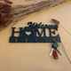 Вешалка для ключей на стену , ключница WoW Present"Welcome Home" с сердцем черная 01051-чор - изображение 1