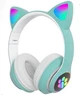 Наушники Bluetooth MDR CAT ear VZV-23M 7805 с подсветкой, Mint TM - изображение 1