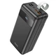 Повербанк Hoco J86B (60000mAh / Out: 4xUSB-A 22.5W QC3.0,Type-C PD 20W / In: Lightning, micro-USB, Type-C 18W ) с LED Дисплеем и фонариком, черный - изображение 2