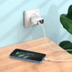 Мережевий зарядний пристрій із швидкою зарядкою PD20W+QC3.0 + кабель Type-C to Lightning HOCO C100A Білий - зображення 4