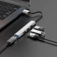 USB-hub хаб адаптер переходник 4-в-1 HOCO HB26 Серый - изображение 3