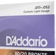 Струны для акустической гитары D'Addario EJ13 80/20 Bronze Custom Light (11-52) - изображение 4