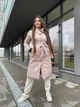 Жіноче зимове стьобане пальто з капюшоном K&ML 37 M ( 46) Бежевий ( пудра) ( 37 - 02) - зображення 5