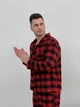 Пижама мужская COSY домашний костюм из фланели в клетку красно/черную 2XL (штаны+рубашка) (P-F701P_N/2XL) - изображение 4