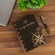Дерев’яний щоденник з компасом та написом Life is my adventure, А5, 100 аркушів, Темне дерево, WoodPresent - зображення 1