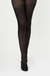 Женские капроновые колготки Giulia LACERY 60 (1) 2 Black-black с узором 60 DEN колготки плотные чёрные с рисунком - изображение 6