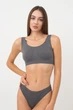 Бесшовный топ на широких бретелях Giulia TANK TOP S/M Grey-poppy seed, кроп топ - изображение 2