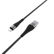 Кабель BOROFONE BX32 USB to iP 2.4A, 1m, nylon, aluminum+TPE connectors, Black (6931474710413) - зображення 3