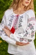 Вишиванка Vyshyvanka лляна сорочка,маш.виш., Два Кольори 52 Біла 4568 - зображення 2