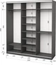 Шкаф-купе трехдверный Roko 209.2х60х242 см Зеркало Серый (20200027475) - изображение 2