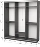 Шкаф-купе трехдверный Roko 224.2х242х60 см ДСП + Зеркало Серый (20200027585) - изображение 2