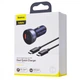 Автомобильное зарядное устройство Baseus Particular Digital Display QC4.0+PD3.0 PPS 65W 5А (USB + Type-C) с кабелем Type-C to Type-C 100W 20V/5A, 1 м (TZCCKX-0G) - изображение 8