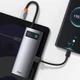 USB-Хаб Baseus Metal Gleam Series 6-in-1 (3xUSB3.0 + 4KHD + RJ45 + Type-C) серый - изображение 7