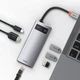 USB-Хаб Baseus Metal Gleam Series 6-in-1 (3xUSB3.0 + 4KHD + RJ45 + Type-C) серый - изображение 9