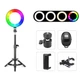 Кольцевая цветная светодиодная лампа 16 см со штативом и с Bluetooth-пультом RGB100 Питание от USB - изображение 2