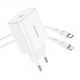 Адаптер сетевой BOROFONE Type-C to Lightning cable Easy Speed single port charger BA57A |Type-C, 20W/3A, PD/QC| - изображение 5