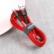 Кабель Baseus CATKLF-C09 Cafule USB to Type-C 2A 200см red - изображение 3