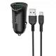 Адаптер автомобільний HOCO Micro USB кабель Farsighted dual port QC3.0 car charger set Z39 | 2USB, QC3.0, 3A/18W | black - зображення 6