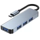Хаб разветвитель Type-C на 4x USB 3.0/USB 2.0 BC1.2 металл - изображение 1