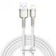 Кабель BASEUS Lightning Cafule Series Metal Data Cable |2M, 2.4A| (CALJK-B02) white - изображение 1