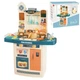 Детский игровой набор интерактивная кухня 998A-B Fun Cooking свет, звук, вода, холодный пар, посудка Цвет Голубой - изображение 1