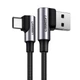 Кабель UGREEN US176 USB 2.0 90˚ to USB-C 90˚ QC3.0 3A 480Mbps 1m Black (20856) - зображення 2
