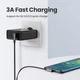Кабель UGREEN US176 USB 2.0 90˚ to USB-C 90˚ QC3.0 3A 480Mbps 1m Black (20856) - зображення 5