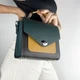 Сучасна та стильна шкіряна жіноча сумка кроссбоді Lamponi Chest one darkgreen/yellow/darkbrown - зображення 1