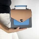 Сучасна та стильна шкіряна жіноча сумка кроссбоді Lamponi Chest one grey/blue/pink - зображення 1